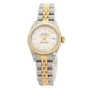 Rolex 79173 Datejust Silver Tapestry Watch Stainless Steel SSxK18YG Ladies ROLEX